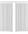 Micro-Satijnen Gordijnen met Ringen 140 x 245 cm 2 stuks (Wit)