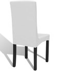 vidaXL Hoes voor stoelen stretch 6 stuks (wit)