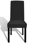 vidaXL Hoes voor stoelen - Stretch - 6 stuks - Zwart