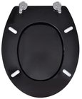 vidaXL Toiletbril hard-close simpel ontwerp MDF zwart