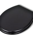 vidaXL Toiletbril hard-close simpel ontwerp MDF zwart