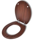 WC-bril met MDF deksel en eenvoudig ontwerp houtkleurig