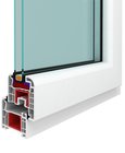PVC raam met dubbel glas en handvat links 1000 x 600 mm