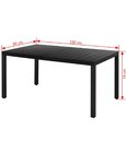 vidaxl Table à manger de jardin WPC Aluminium 150 x 90 x 74 cm Noir - VIDAXL