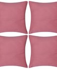 Kussenhoezen katoen 50 x 50 cm roze 4 stuks