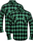 vidaXL Overhemd groen-zwart geblokt flanel maat XXL 2 st