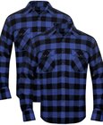 vidaXL Overhemd blauw-zwart geblokt flanel maat M 2 st