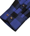 vidaXL Overhemd blauw-zwart geblokt flanel maat XL 2 st