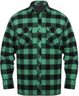 Overhemd groen-zwart geblokt gevoerd flanel maat XL