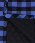 Overhemd blauw-zwart geblokt gevoerd flanel maat M