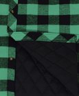vidaXL Overhemd groen-zwart geblokt gevoerd flanel maat XXL