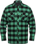Overhemd groen-zwart geblokt gevoerd flanel maat XXXL