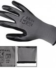 vidaXL Werkhandschoenen nitrilrubber 24 paar grijs en zwart maat 9/L