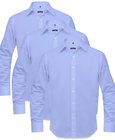 vidaXL Zakelijk overhemd heren 3 st maat XL lichtblauw