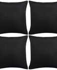 Kussenslopen 4 stuks linnen-uitstraling zwart 40x40 cm
