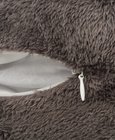 Deken en kussenhoes set grijs nepbont 3-dlg