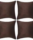 Kussenhoezen 4 stuks bruin imitatie suède 40x40 cm polyester