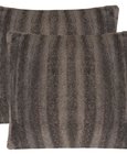 vidaXL Three Piece Throw Blanket & Cushion Cover Set Faux Fur Grey