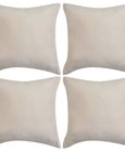 Kussenhoezen 4 stuks beige imitatie suède 40x40 cm polyester