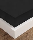 vidaXL Hoeslaken 90x220 cm zwart katoen 2 st