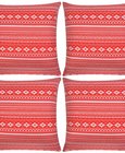 vidaXL Kussenhoes canvas met aztekenprint rood 50x50 cm 4 st