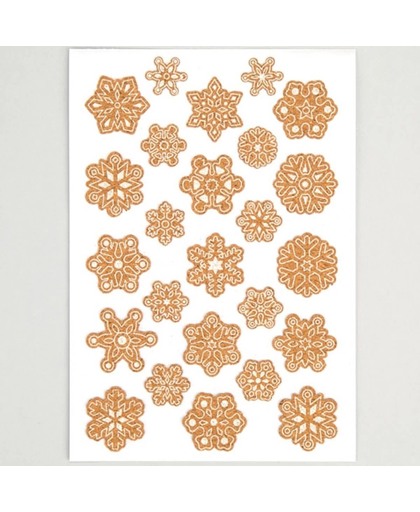 Stickers met sneeuwvlokken van kurk. Creatieve knutselpakketten voor kerstdecoraties (50 stuks per verpakking)