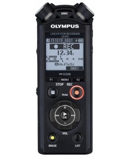 Olympus LS-P2 Intern geheugen & flash-kaart Zwart dictaphone