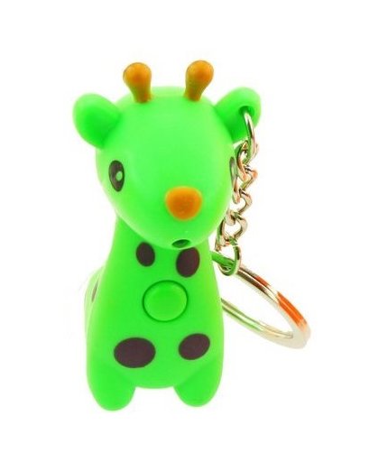 Toi Toys sleutelhanger giraffe groen licht en geluid 6.5 cm