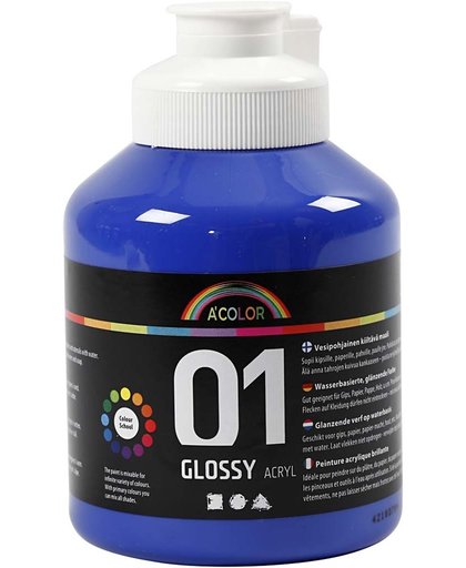 A-color Glossy acrylverf, blauw, 01 - glossy, 500 ml
