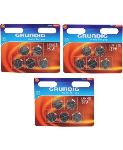 3 kaarten Grundig Lithium CR2430 knoopcel (15 Batterijen)