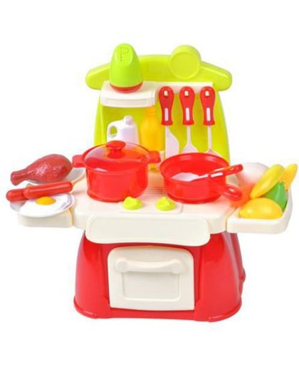Kleine Speelkeuken Set Met Licht & Accessoires - Speelgoed Keuken Keukenspullen - Kinder Keukenset Met Pannenset & Keukengerei
