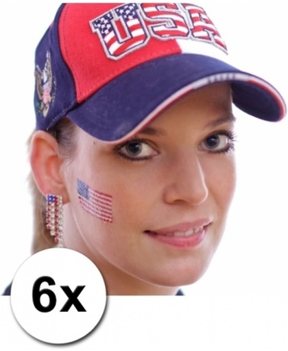 6 Amerikaanse vlag tattoo stickers