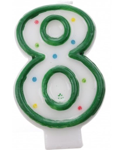 Amscan verjaardagskaars nummer 8 groen