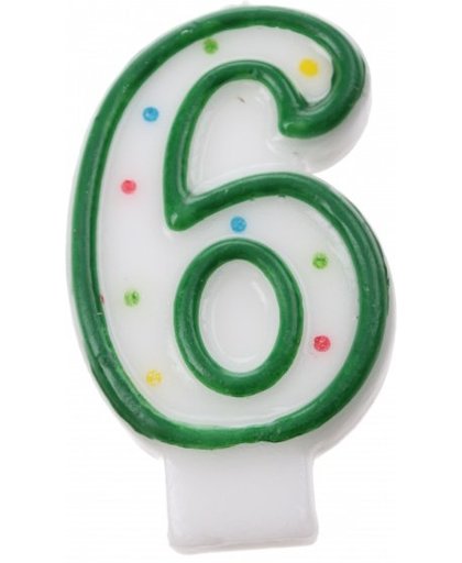 Amscan verjaardagskaars nummer 6 groen