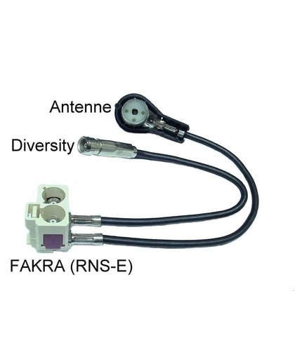 Audi antenne-adapter diversiteit head unit RNS-D naar RNS-E