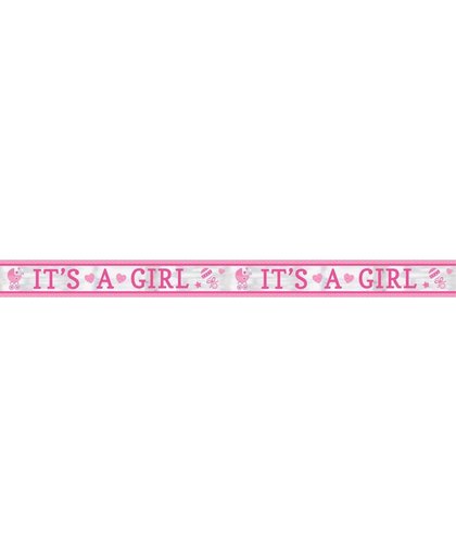 Amscan banner 'it's a girl' 635 cm roze