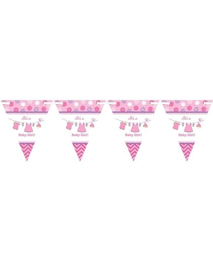 Amscan vlaggenlijn meisje roze 450 cm