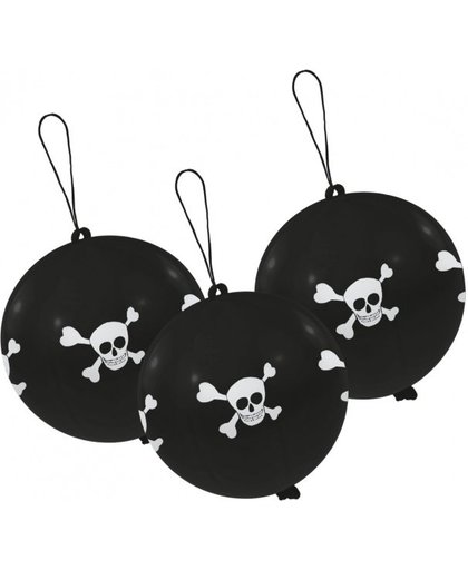 Amscan boksballonnen Pirate zwart/wit 45 cm 3 stuks