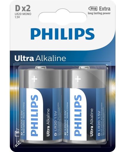 Philips Batterij LR20E2B/10 niet-oplaadbare batterij