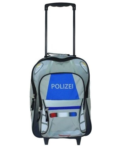 Fabrizio trolley Politie 21,5 liter grijs/blauw