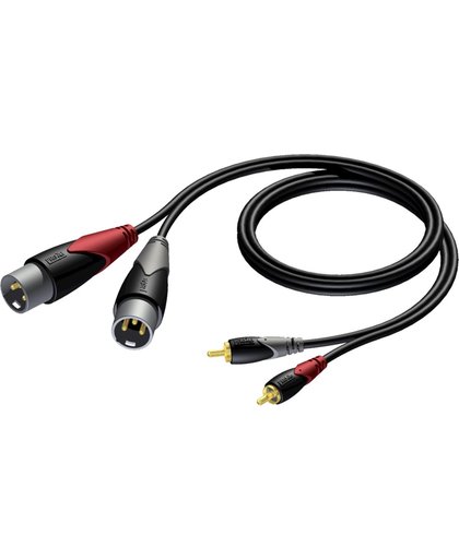 Procab CLA701 2x XLR mannelijk - Tulp stereo 2RCA mannelijk kabel - 2 meter