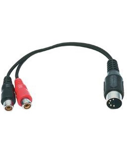 Audio / video kabel 5p DIN steker - 2x tulp kontra steker 0,20 m