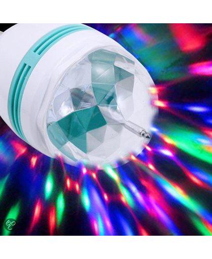 2x RGB LED Rotating disco lamp Crystal E27