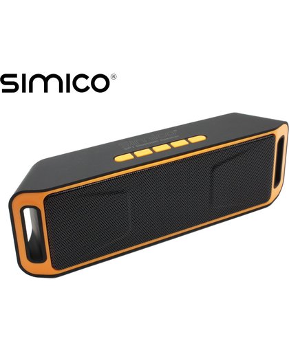 SIMICO SP1 Outdoor Bluetooth Speaker Oranje 1800mAh met USB-in en memorycard slot