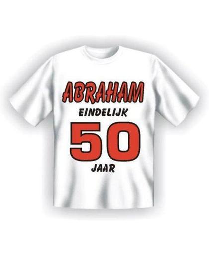 Benza T-Shirt - ABRAHAM eindelijk 50 jaar - (Leuk, Grappig, Mooi, Funny, Leeftijd, Verjaardag) - Maat XXL