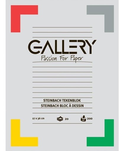 8x Gallery Steinbach tekenblok, 27x36cm, 200 g m  , 20 vel