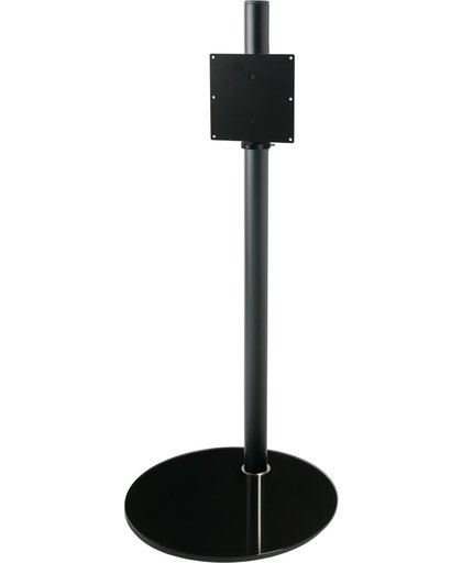 Cavus zwarte vloerstandaard met zwarte glazen voet voor TV's tot 32 inch - 120 cm hoog