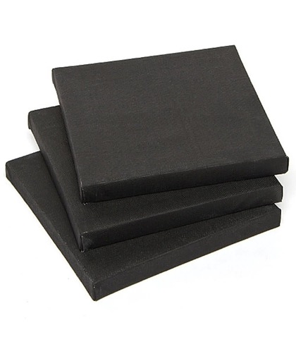 Zwarte mini-schildersdoeken - creatieve knutselmateriaal voor het schilderen en knutselen (3 stuks)