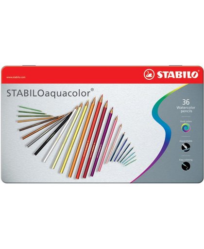 STABILO Aquacolor Kleurpotloden - Metalen Etui 36 stuks