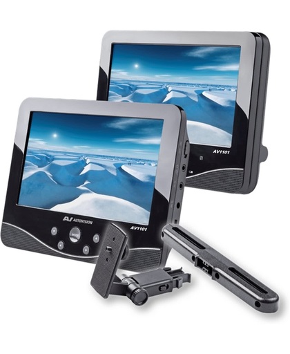 Autovision AV1101 - Portable DVD-speler met 2 schermen en 1 speler - 7 inch - Zwart